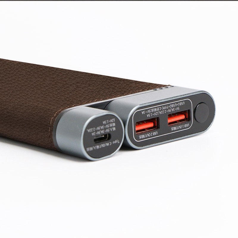 10K MAh PD Power Bank Ручная кожаная оболочка Металлические порты 3 Зарядка устройства