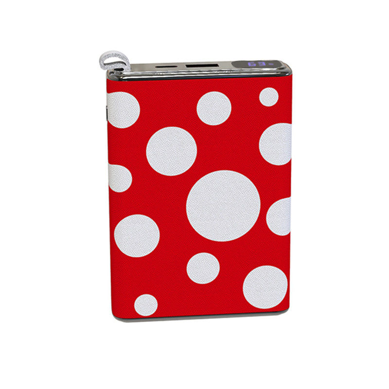 Красный PD20W Power Bank Ultra Slim 10000mah Pocket Mini Type Leather Shell