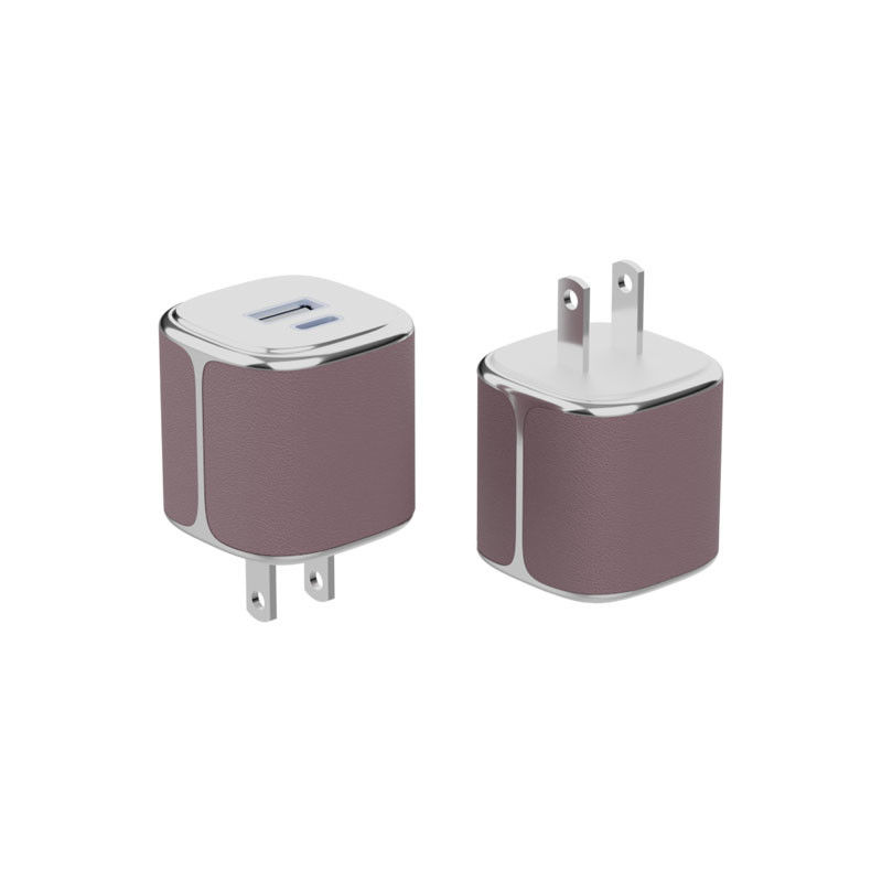 Утонченное 35 Вт настенное зарядное устройство USB-C и USB-A PD GaN настенное зарядное устройство с кожаной оболочкой