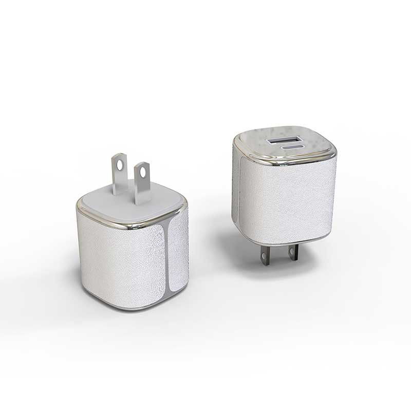 Мощное настенное зарядное устройство типа C USB-C и USB-A PD GaN настенное зарядное устройство с кожаной оболочкой